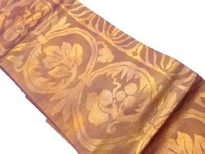 リサイクル　唐草丸文に実・葉模様織出し名古屋帯